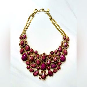 AMRITA SINGH Purple &Gold Stone Bib Necklace